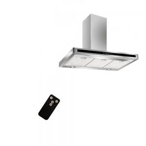 Hota bucatarie cu telecomanda decorativa inox si sticla neagra Kugerr F10