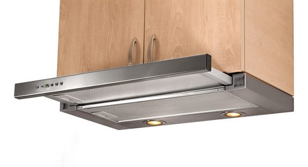 Hota aragaz electrica inox telescopica incorporabila Kugerr A100 – 60 cm in mobila