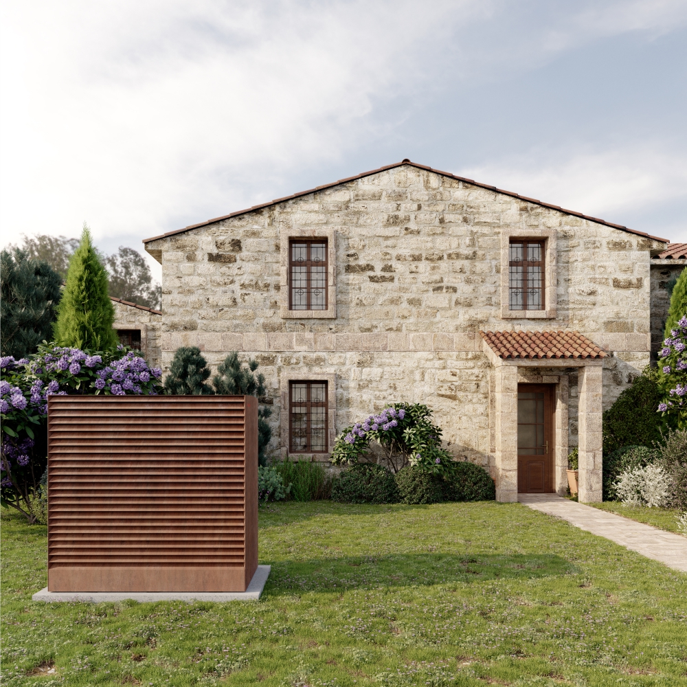 Pompa de caldură aer apa, Multi Rezidentială, Premium, Unitate externă Kronoterm ADAPT MAX, 6-18 Kw, Corten Vila
