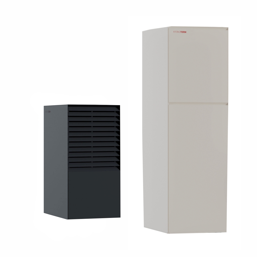 Pompa de caldura❤️ aer apa, Kronoterm Versi-O, 2-6 Kw, Negru Antracit (RAL 7016), Rezidentială, Premium, Unitate externă⭕, R290, SCOP 5 + Unitate interna Hydro C2