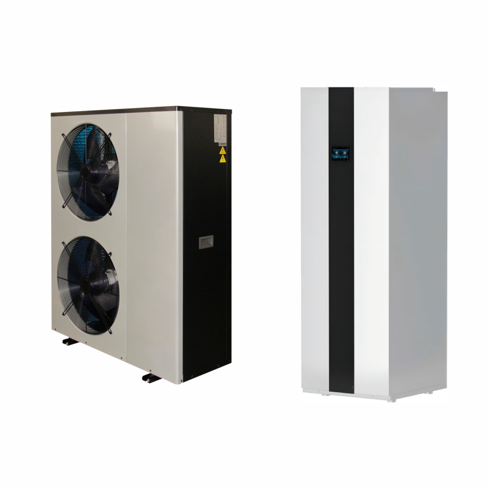 Pompă de caldură aer apa Rezidentiala Unitate externa Monobloc doua ventilatoare Ambianzza R232 DC Inverter, 6-24 Kw + Ambianzza Hydro boiler AMA 1
