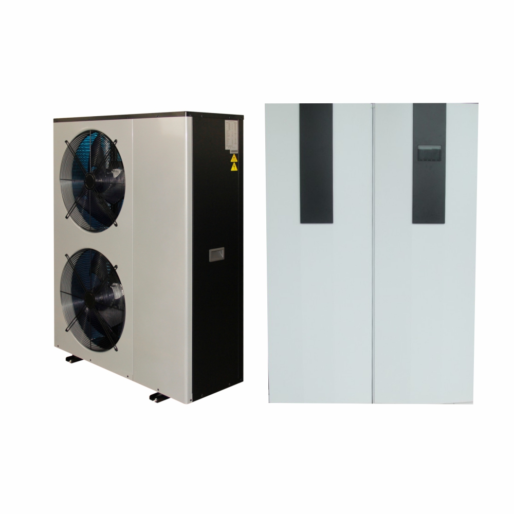 Pompe de caldură aer apa Rezidentiala Unitate externa Monobloc doua ventilatoare Ambianzza R32 DC Inverter, 6-24 Kw + Ambianzza Hydro boiler AMA 2