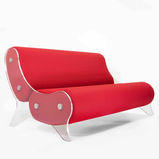 Canapea Terasa colectie KUUMO MW06 banchete rosii laterale PMMA panouri transparente