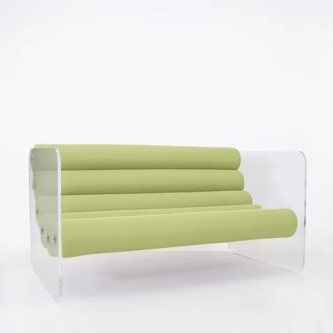 Canapea de Gradina colectie KUUMO MW02 perne verde olive panouri laterale transparente PMMA sau sticla