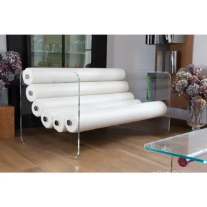 Canapele Gradina colectie KUUMO MW02 perne albe panouri laterale transparente PMMA sau sticla