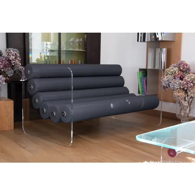 Canapele de Gradina colectie KUUMO MW02 perne antracit panouri laterale transparente PMMA si sticla