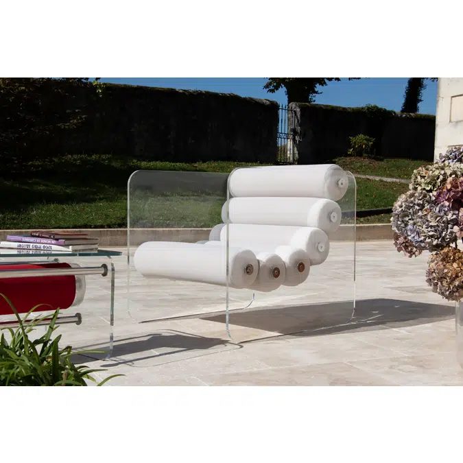 Fotolii Living Moderne outside colectie KUUMO MW02 perne albe brate laterale PMMA panouri transparente