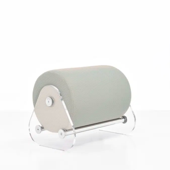 Taburet alb colectie KUUMO MW06 bancheta alba lungime 50 cm panouri laterale transparente PMMA sau sticla