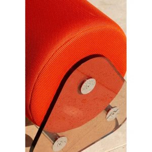 Taburet gradina colectie KUUMO MW06 bancheta orange lungime 50 cm panouri laterale transparente PMMA sau sticla