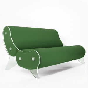 Canapea Sufragerie colectie KUUMO MW06 perne verde kaki laterale PMMA panouri transparente