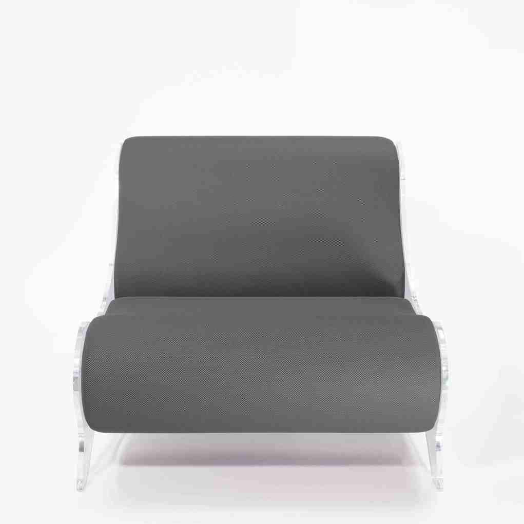 Fotoliu gri colectie KUUMO MW06 perne gri cotiere laterale panouri transparente PMMA