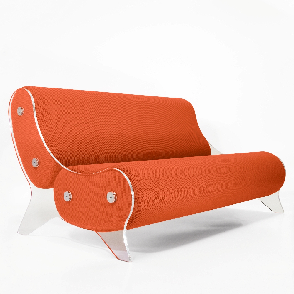 Sofa gradina colectie KUUMO MW06 perne orange laterale PMMA panouri transparente