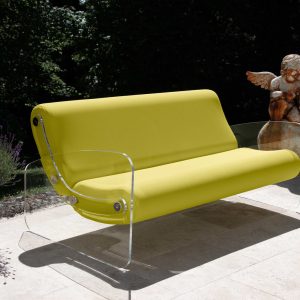 Canapea verde olive colectie KUUMO MW03 perne verzi olive laterale panouri PMMA transparente