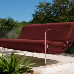 Canapele bucatarie colectie KUUMO MW03 sezut si spatar maro laterale panouri PMMA transparente