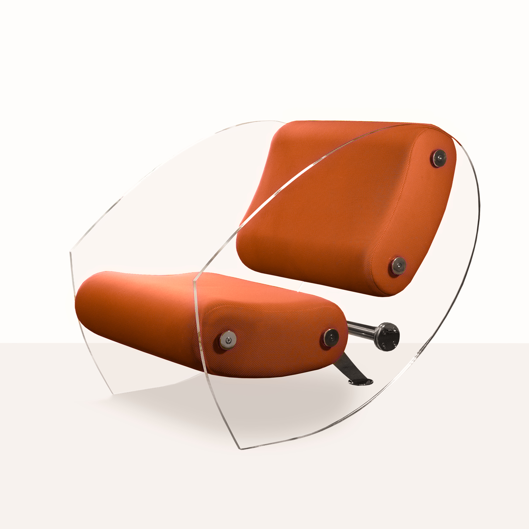 Fotolii elegante❤️ colectie KUUMO MW07, perne orange, latime 70 cm, cotiere laterale, panouri PMMA transparente, colorate sau sticla