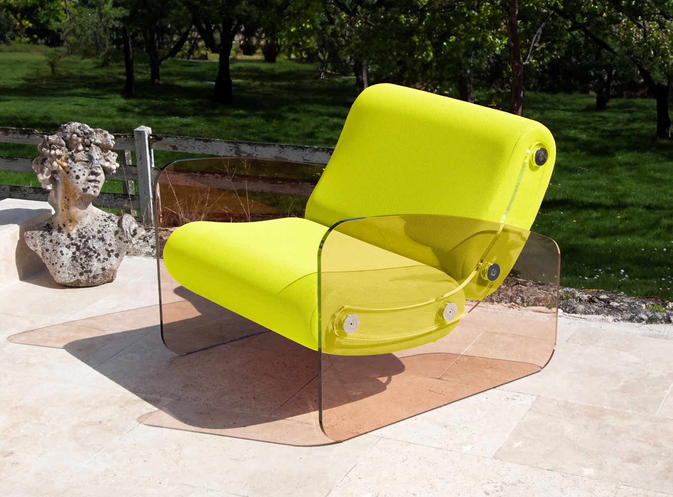 Fotolii horeca❤️ colectie KUUMO MW03, perne galbene, latime 70 cm, cotiere laterale, PMMA, panouri transparente