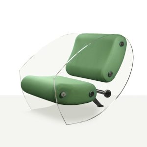 Fotolii puf KUUMO MW07 perne verzi 70 cm cotiere laterale panouri PMMA transparente