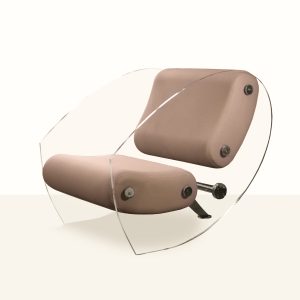 Fotoliu bej KUUMO MW07 perne bej cotiere laterale panouri PMMA transparente