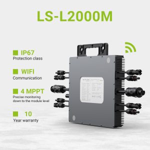 microinvertor solar dc-ac 2000w ambianzza ls-2000 cu cablu functionare paralel 4 MPPT