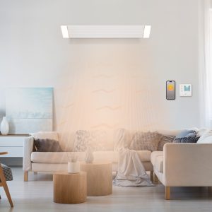 lampa cu infrarosu de putere mare termostat Wifi incorporat Ambianzza 1CG1502 Wifi LED telecomanda 3000w alba tavan sau perete camera de zi
