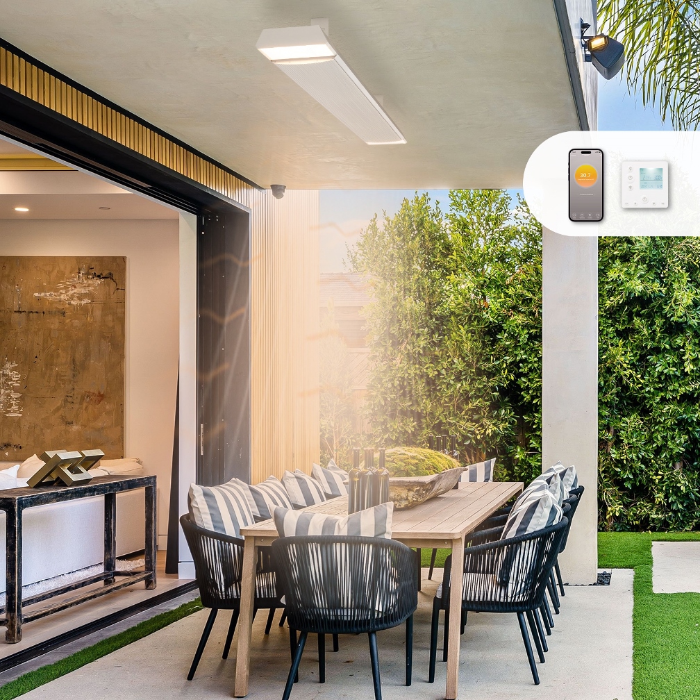 lampa cu infrarosu de putere mare termostat Wifi incorporat Ambianzza 1CG1502 Wifi LED telecomanda 3000w alba tavan sau perete terasa preferat inchisa