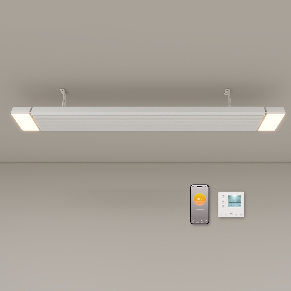 lampa infrarosii de putere mare termostat Wifi incorporat Ambianzza 1CG1202 Wifi LED telecomanda 2400w alba tavan sau perete