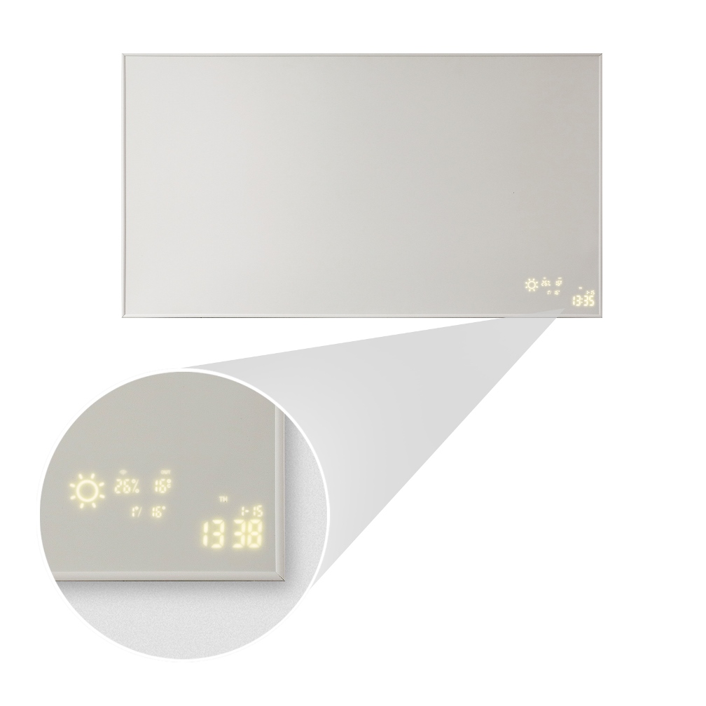 Panou Infrarosu❤️ Ambianzza 5HL1206 Time & Weather Display, Wifi, 700 W, Alb, afisare timp si temperaturi pe panou, cu telecomanda, de perete sau portabil de pardoseala, 1203x603x15 mm