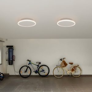 panouri Infrarosii incalzire Ambianzza R600 LED Wifi de Tavan Alb Rotund diametru 60cm 750 W Lumina LED 40W dimmabil RGB termostat incorporat garaj