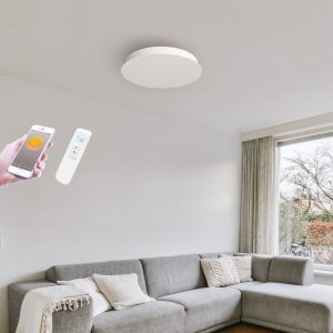 panouri cu infrarosu rotunde Ambianzza R600 WiFi telecomanda 750w alb tavan sau perete coltar
