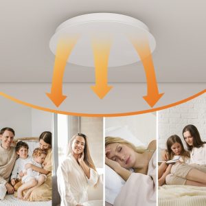 panouri cu infrarosu rotunde Ambianzza R600 WiFi telecomanda 750w alb tavan sau perete familia