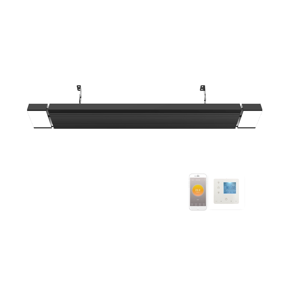 Radiatoare Infrarosu❤️ cu termostat Wifi incorporat Ambianzza 1CG1002 WiFi LED, 1800 W, Negru, telecomanda, de Tavan sau de Perete, 1262x220x110 mm