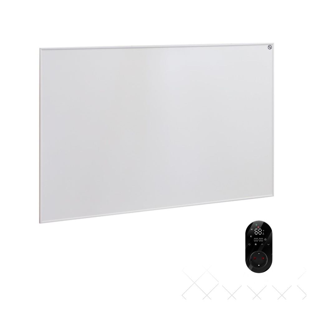 Panou infrarosu cu termostat❤️ WIFI Ambianzza 5HL1207, 850 W, Alb, priza termostat la alegere alba sau neagra, perete sau portabil de pardoseala, 1203x753x15 mm