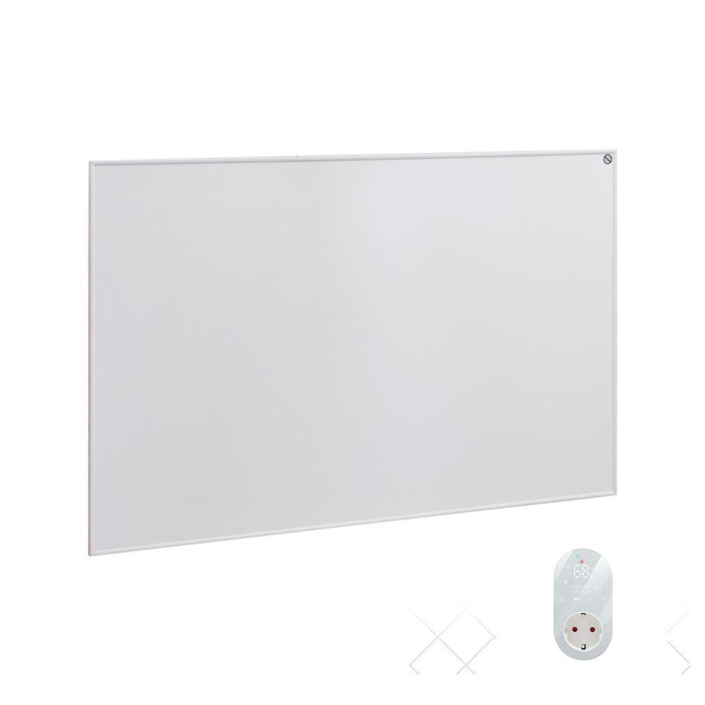 panou radiant cu termostat Ambianzza 5HL1206 700w alb de perete sau portabil podea