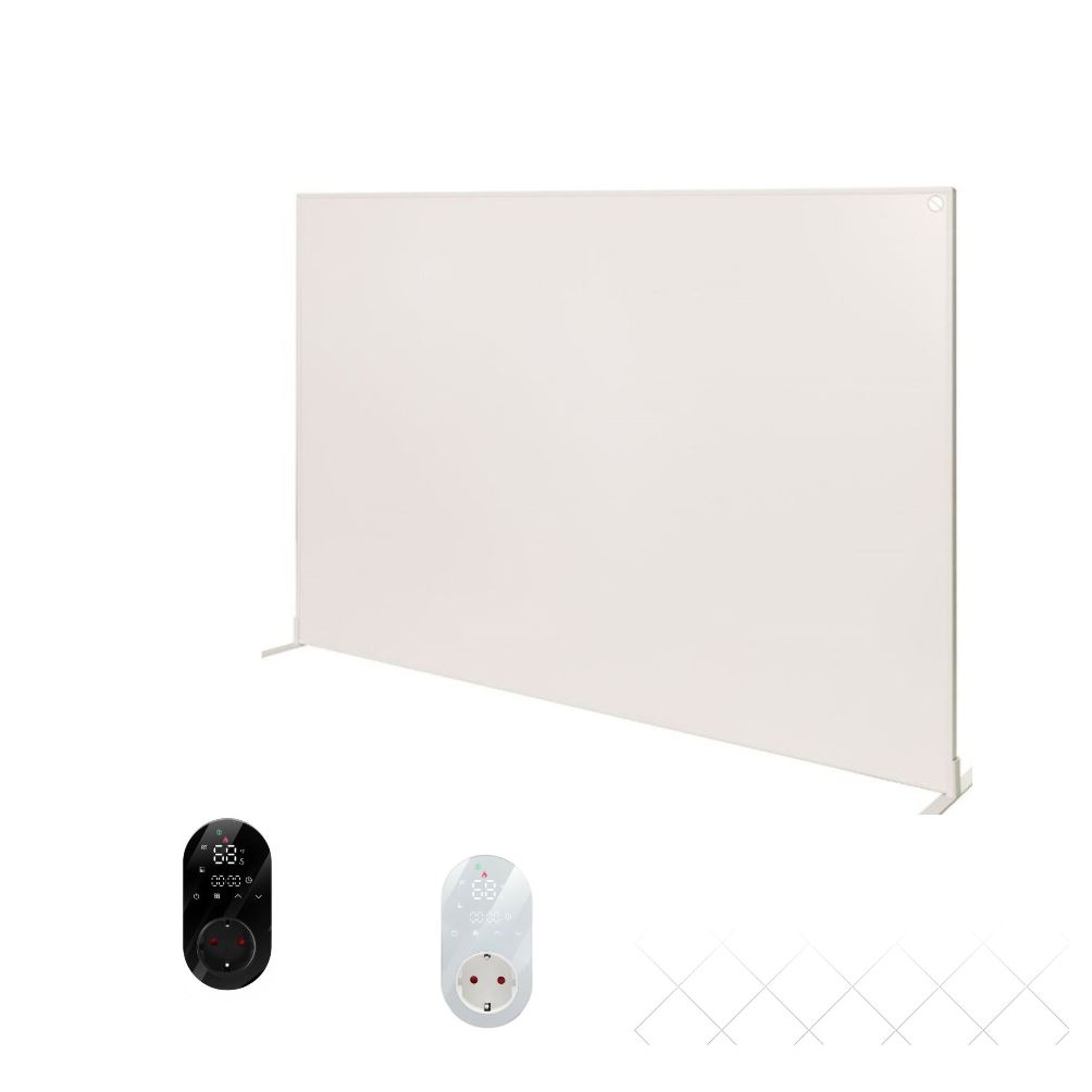 panou radiant infrarosu cu termostat wifi la alegere Ambianzza 5HL1209 1050w alb de perete sau portabil pardoseala