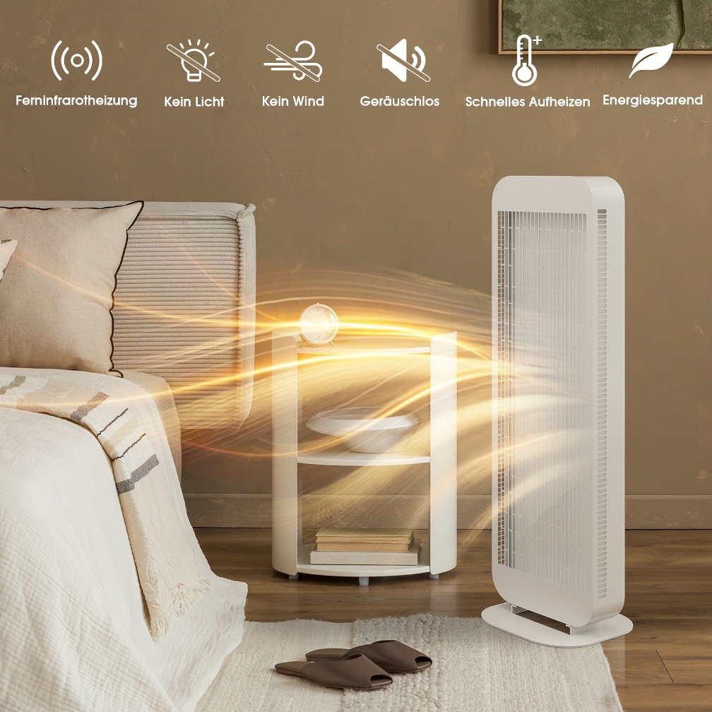 panou radiant infrarosu totem Ambianzza panou radiant desktop 6S 1002 1900w alb portabil de pardoseala dormitor
