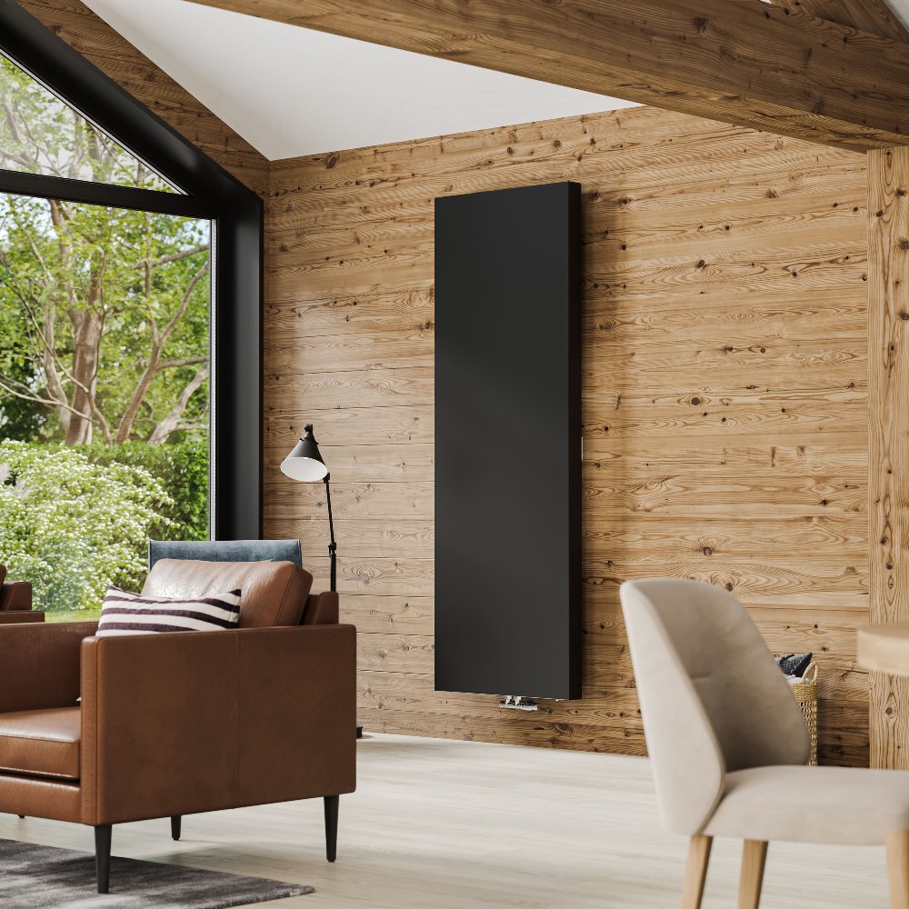 convectoare verticale hibride premium de perete ambianzza vertica super Slim (80 mm) electrice cu ventilator albe (RAL 9016) 2000 x 410 living