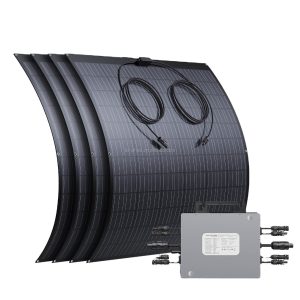 kit 4 panouri fotovoltaice flexibile 960 W, on grid, cu micro inverter 800W interior cutie vedere dreapta